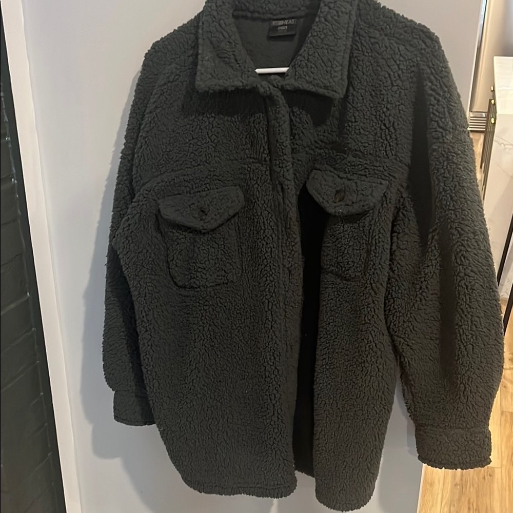 Cozy Black Sherpa Jacket - Women's Relaxed Coat